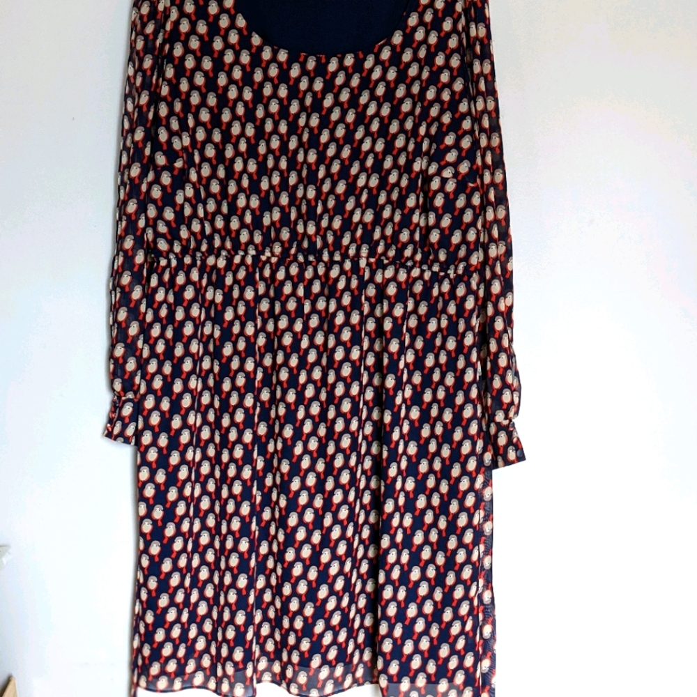 Forever 21 Plus Navy and Orange Bird Dress